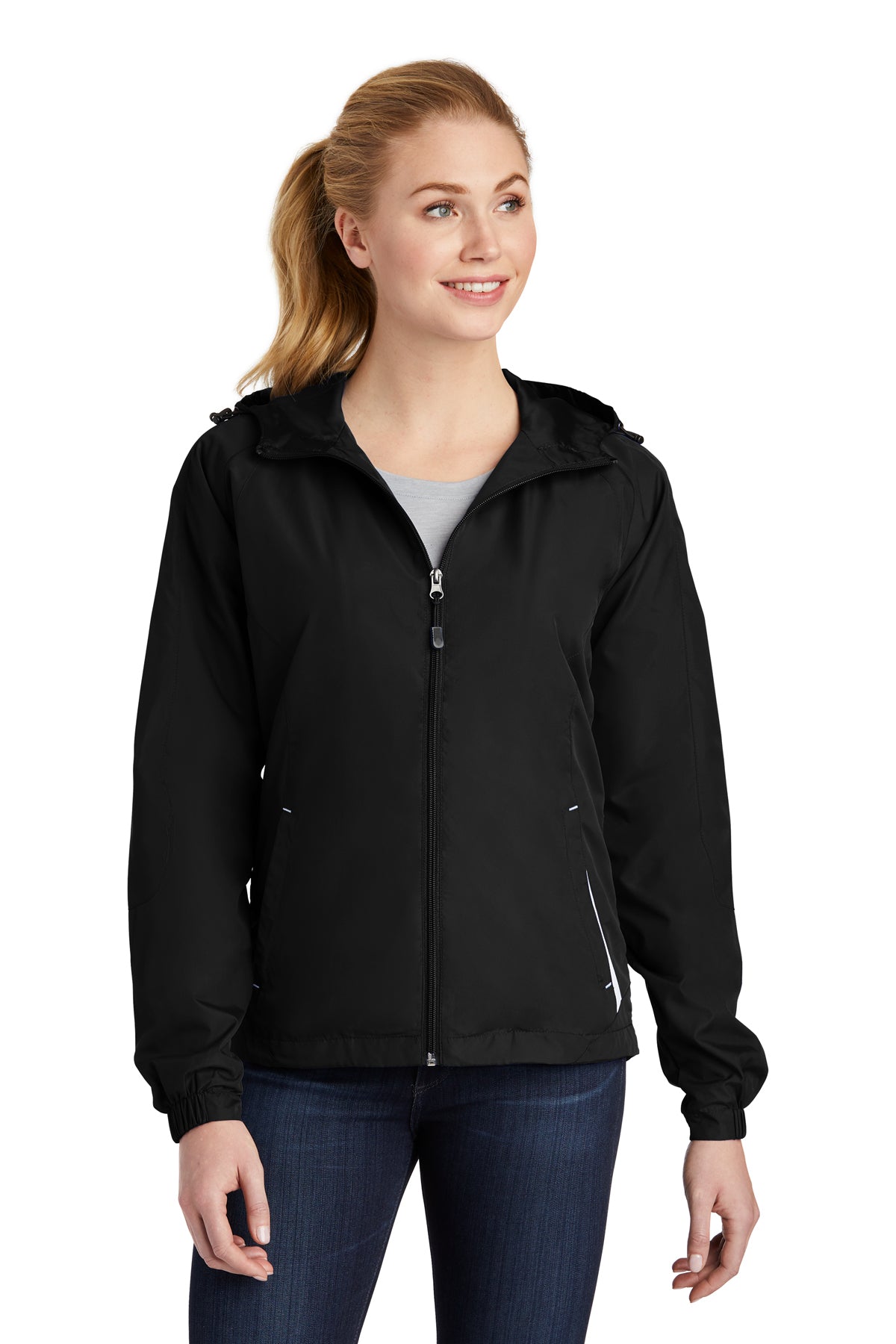 Sport-Tek® Women's Colorblock Hooded Raglan Jacket LST76