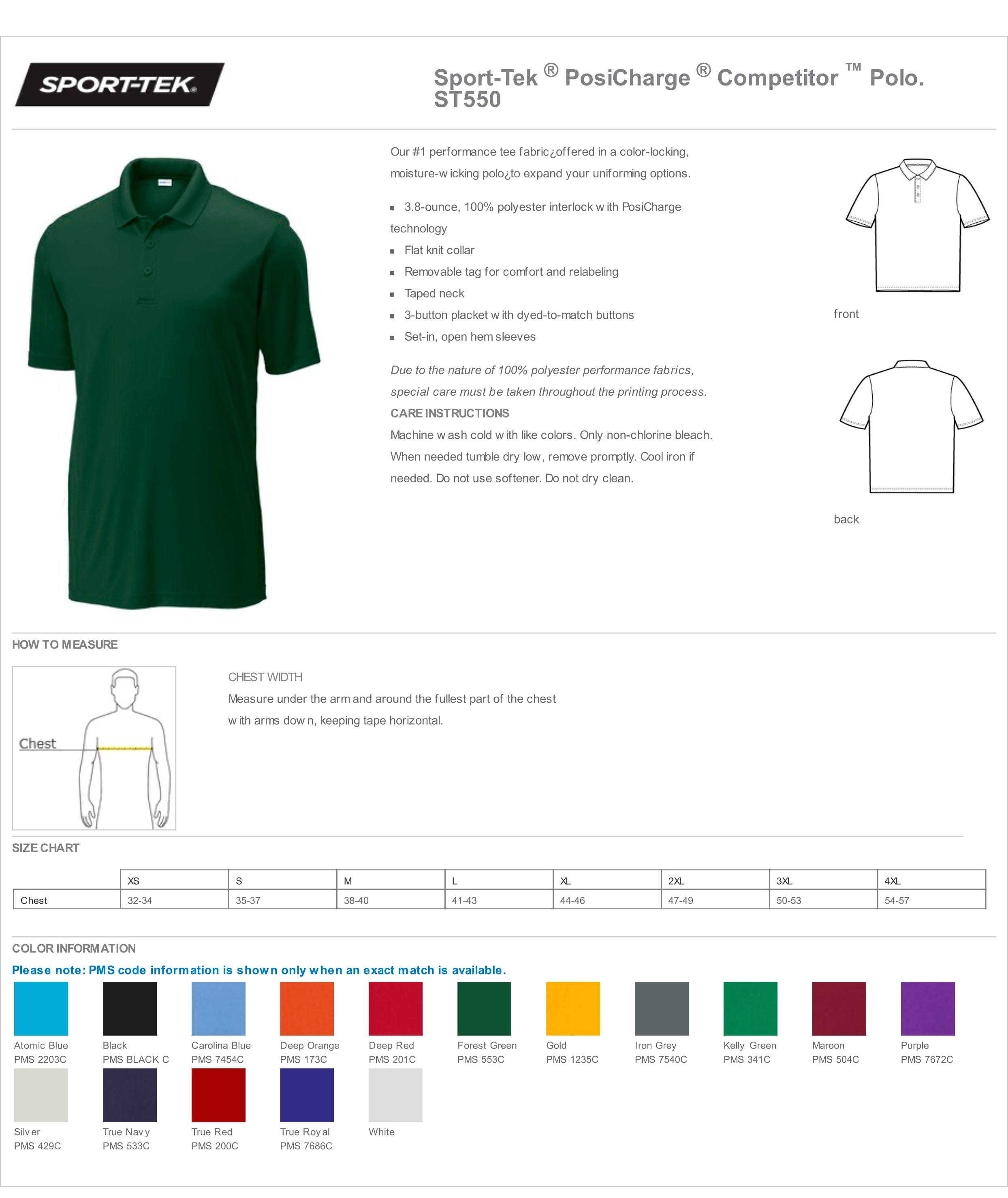 Men’s Custom Embroidered Sport-Tek® PosiCharge® Competitor™ Polo